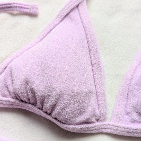 xhilaration Lavender Purple Terry String Bikini Swimsuit S - Picture 2 of 6